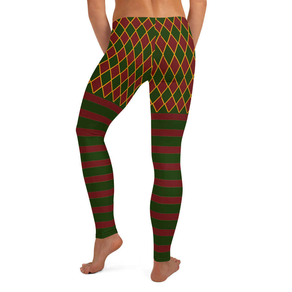 Royal Harlekin Leggings Grün Rot