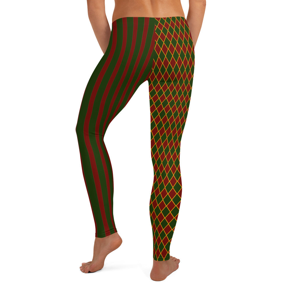 Royal Harlekin Leggings Rot Grün
