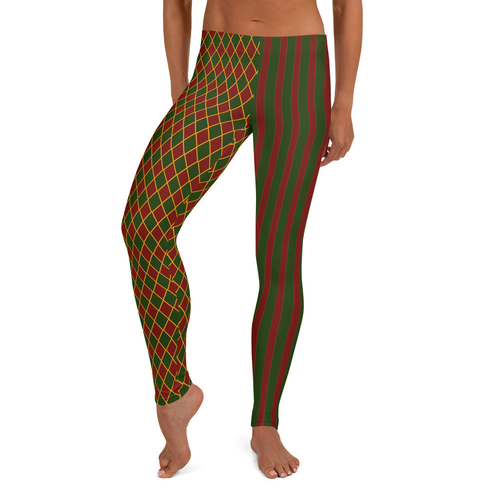 Royal Harlekin Leggings Rot Grün