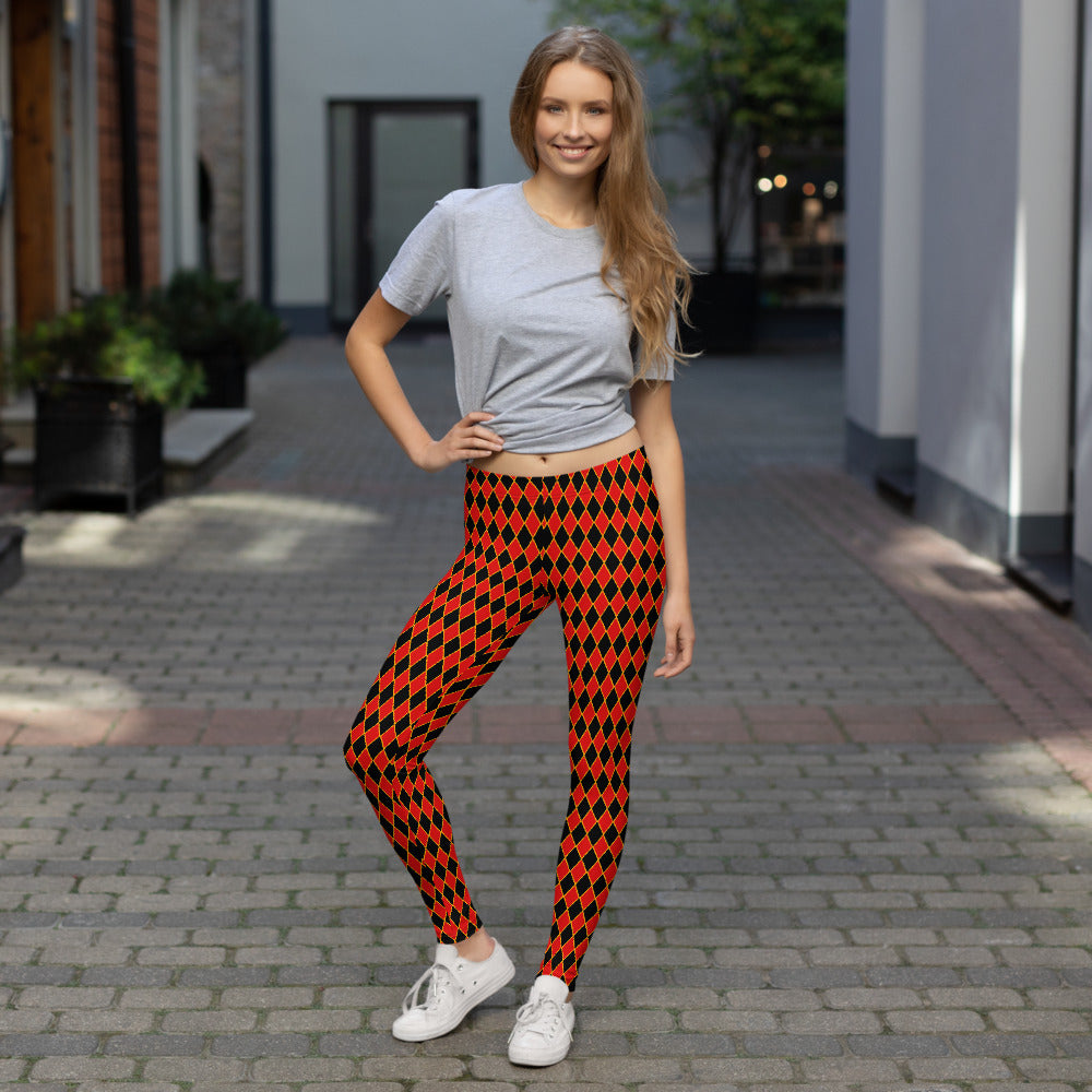 Dark Circus Leggings Rot Schwarz