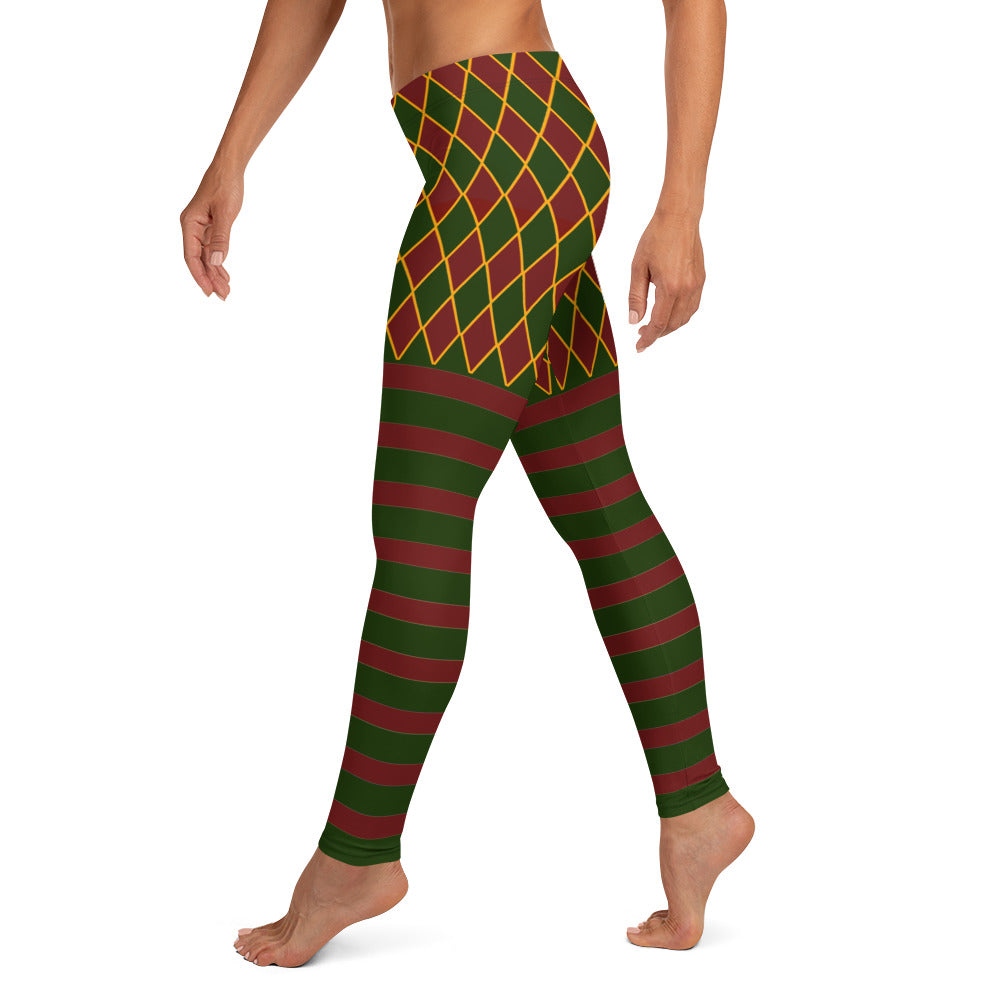 Royal Harlekin Leggings Grün Rot