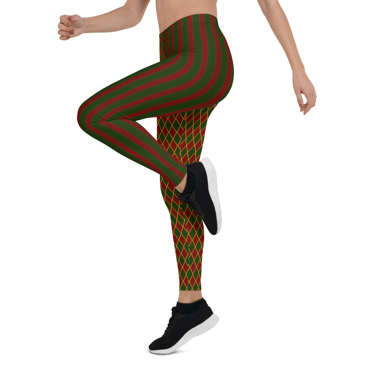 Royal Harlekin Leggings Rot Grün