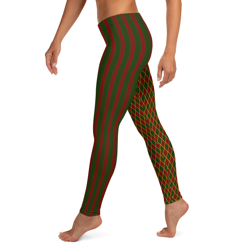 Royal Harlekin Leggings Rot Grün