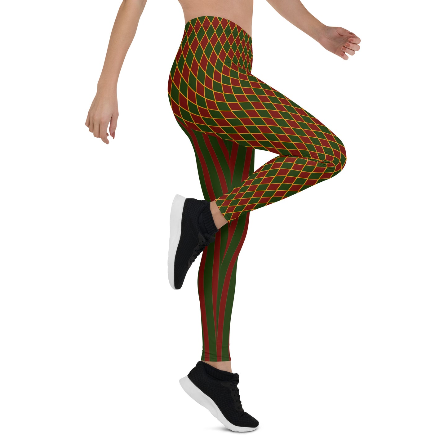 Royal Harlekin Leggings Rot Grün