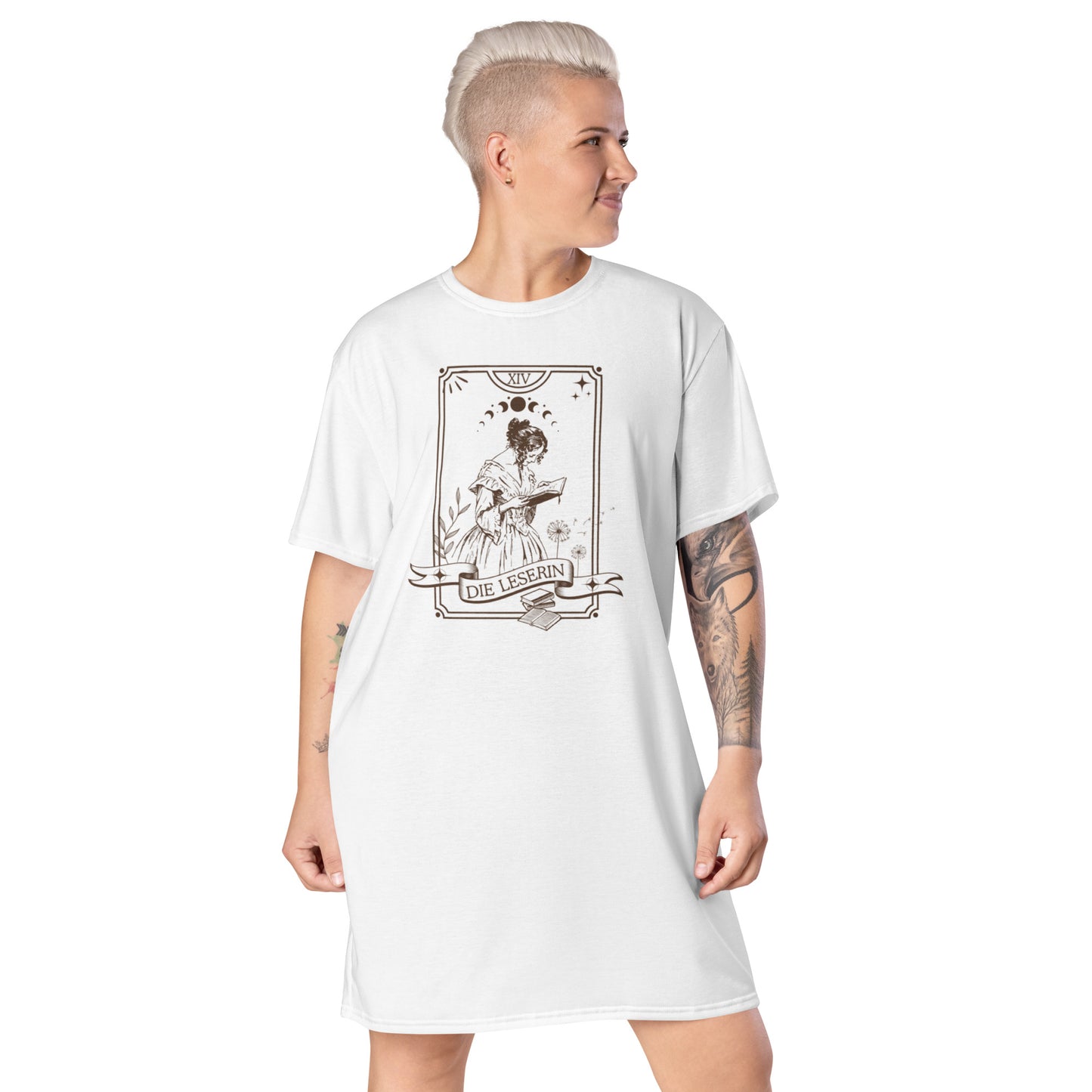 Die Leserin Tarotkarte T-Shirt-Kleid