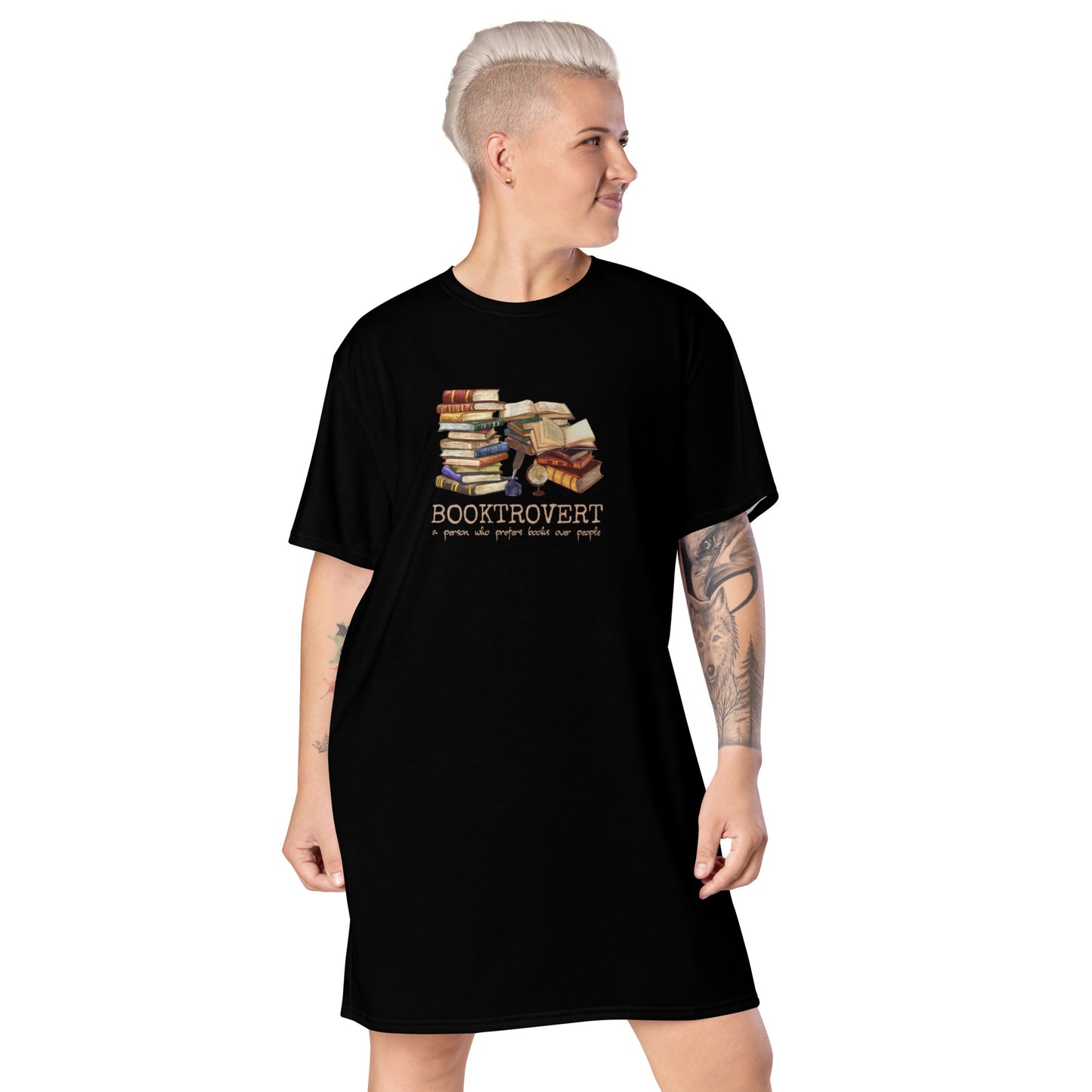 Booktrovert T-Shirt-Kleid für Leserinnen