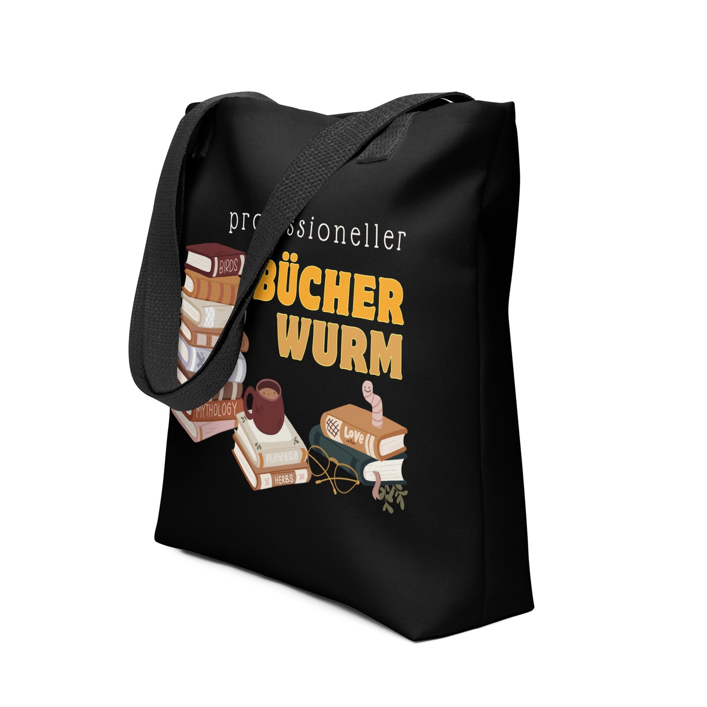Professioneller Bücherwurm Büchertasche