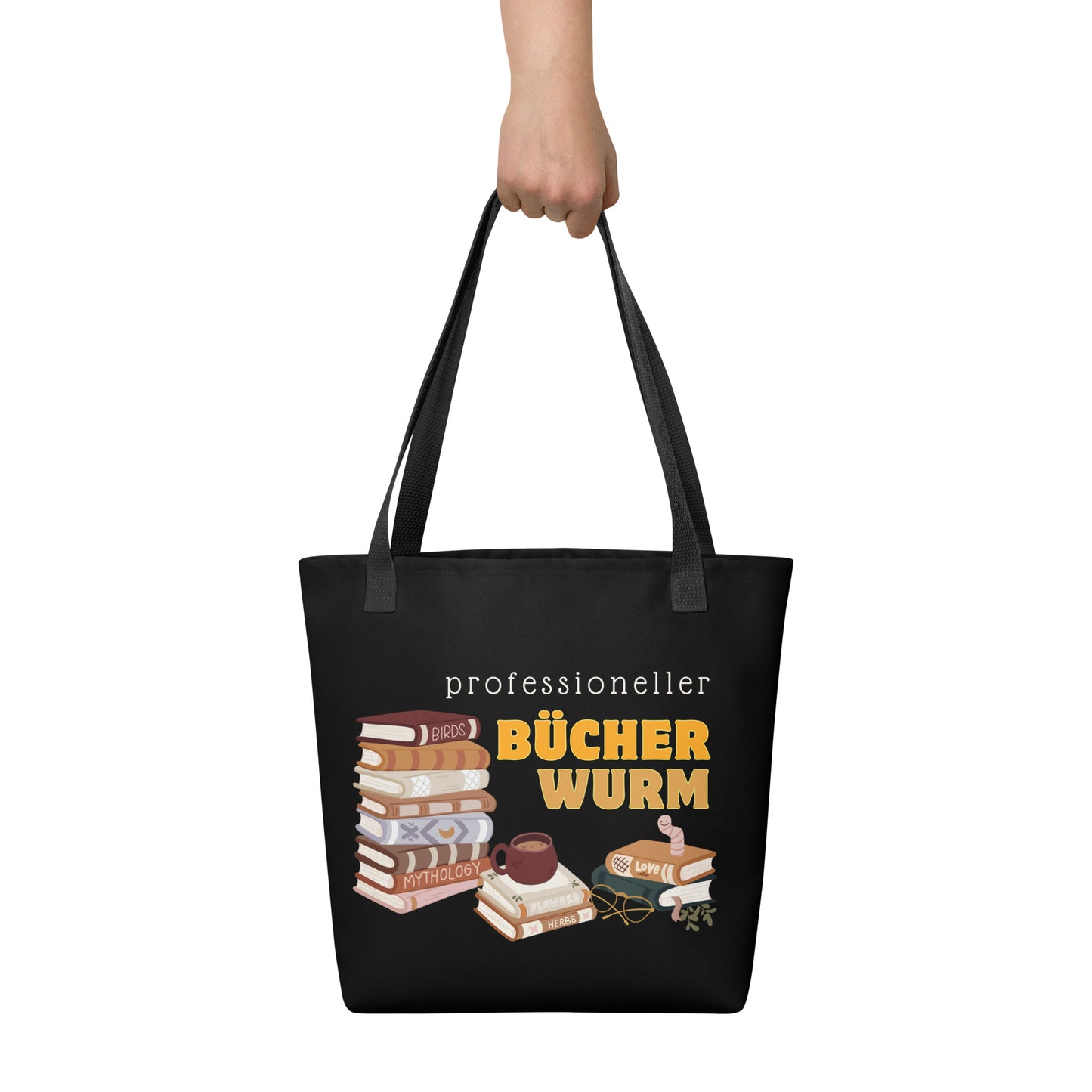 Professioneller Bücherwurm Büchertasche