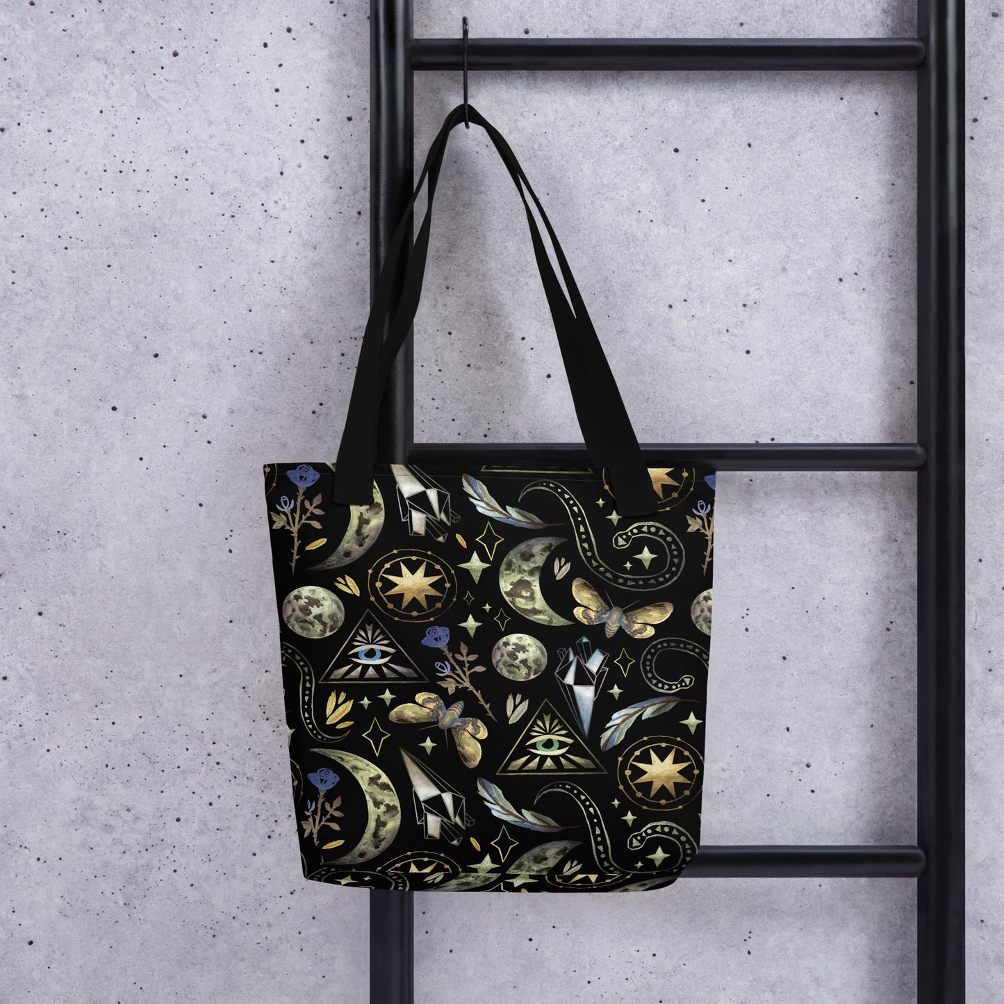 Mystische Büchertasche in Schwarz