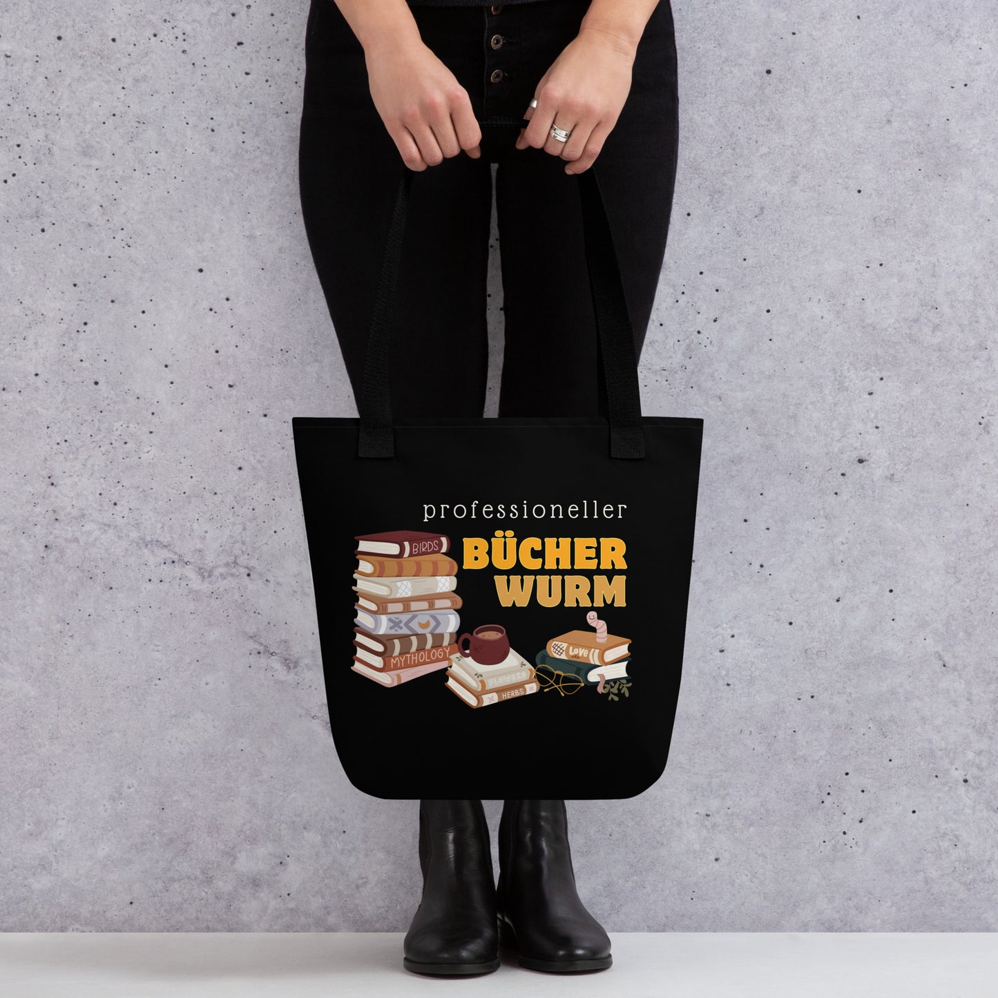 Professioneller Bücherwurm Büchertasche