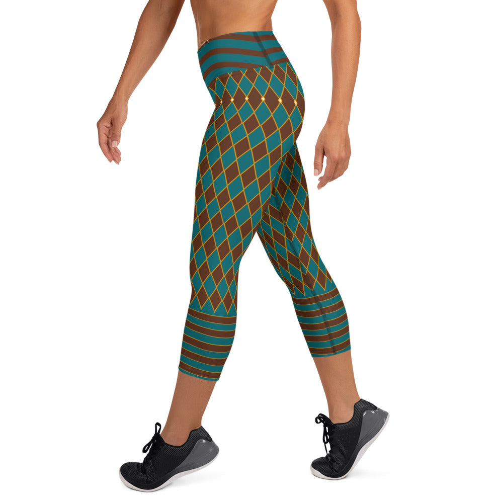 Pixie Gaukler Yoga-Capri-Leggings Blau Braun