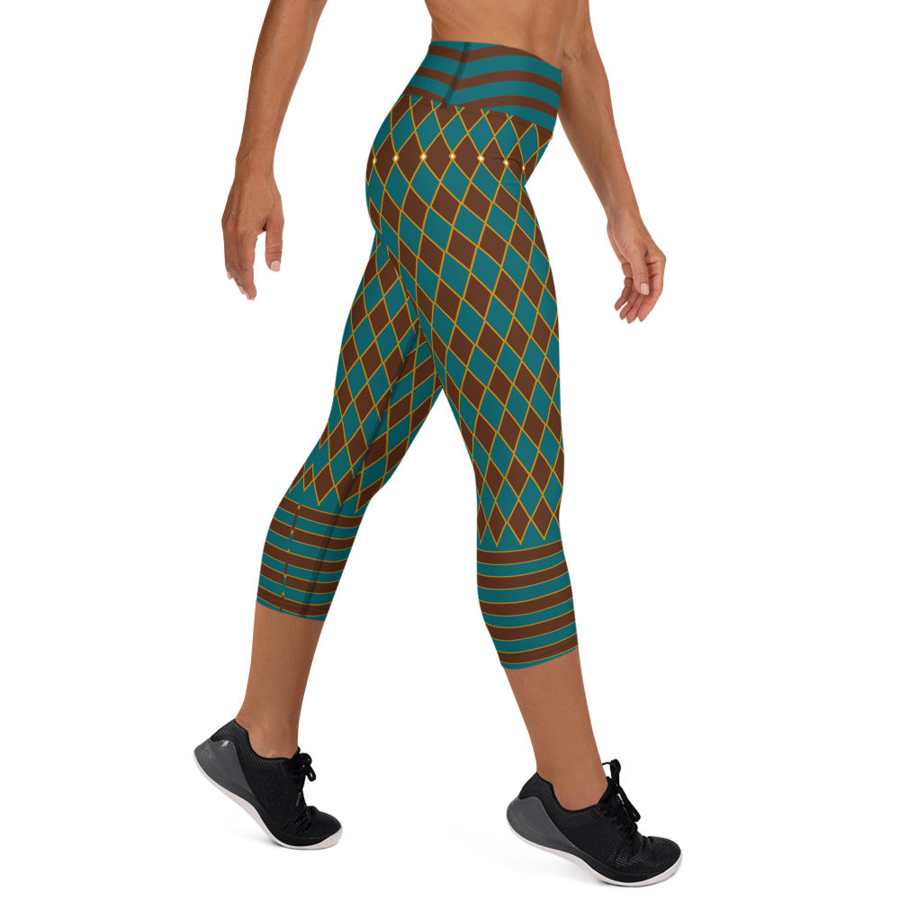 Pixie Gaukler Yoga-Capri-Leggings Blau Braun