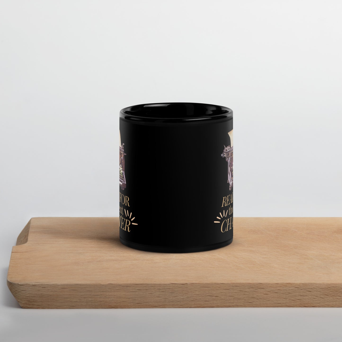 Ready for the next Chapter schwarze glänzende Tasse für Autorinnen