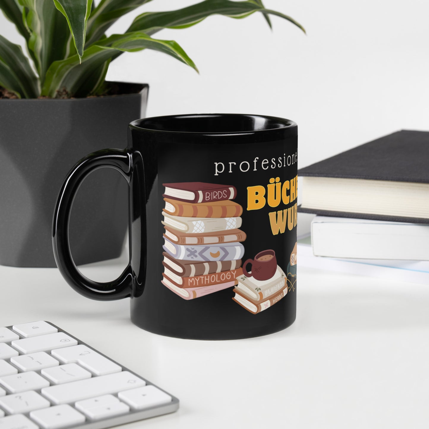Professioneller Bücherwurm Kaffeetasse