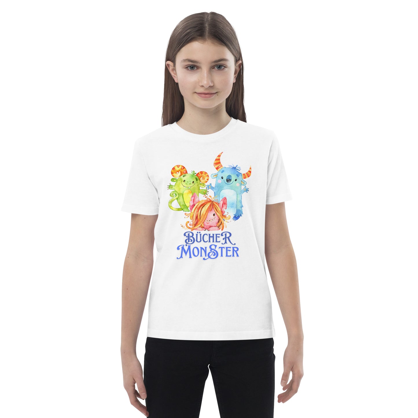 Bücher Monster Bio-Baumwoll-T-Shirt für Kinder Lesemonster