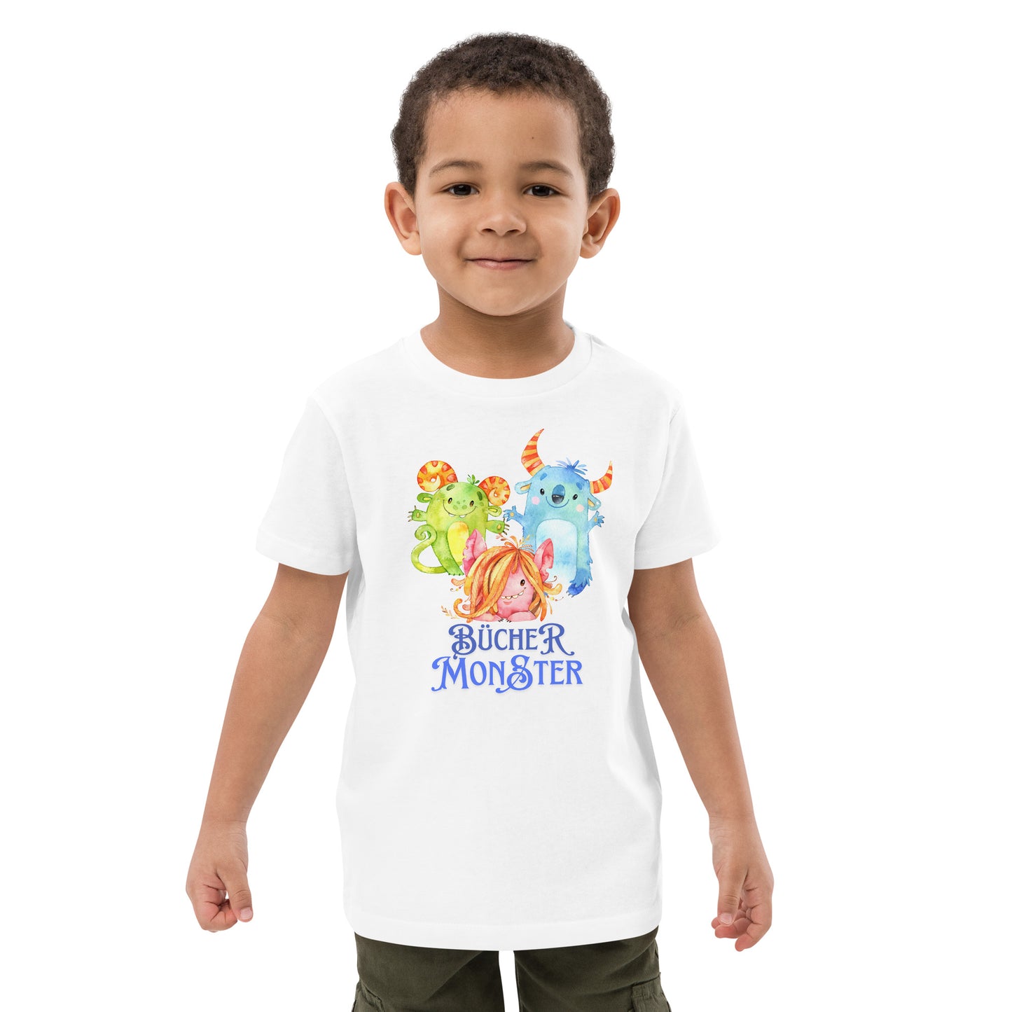 Bücher Monster Bio-Baumwoll-T-Shirt für Kinder Lesemonster