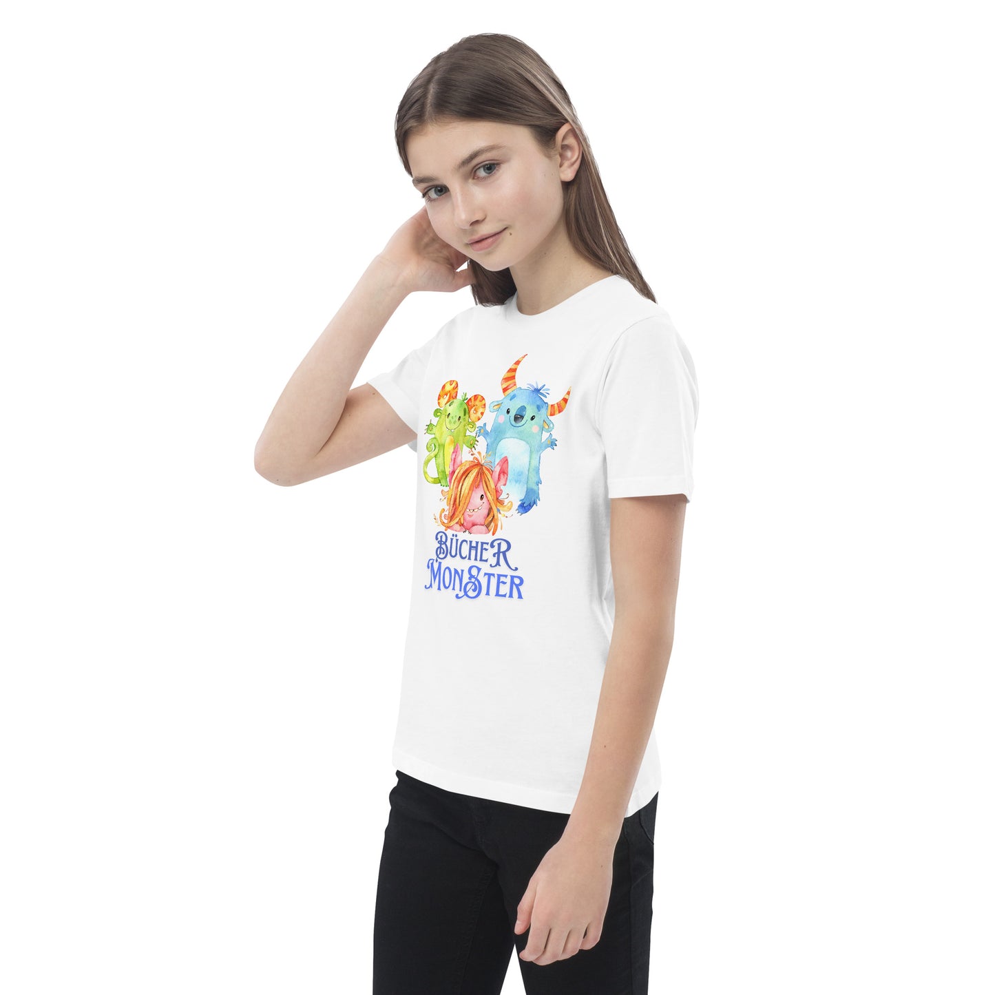 Bücher Monster Bio-Baumwoll-T-Shirt für Kinder Lesemonster