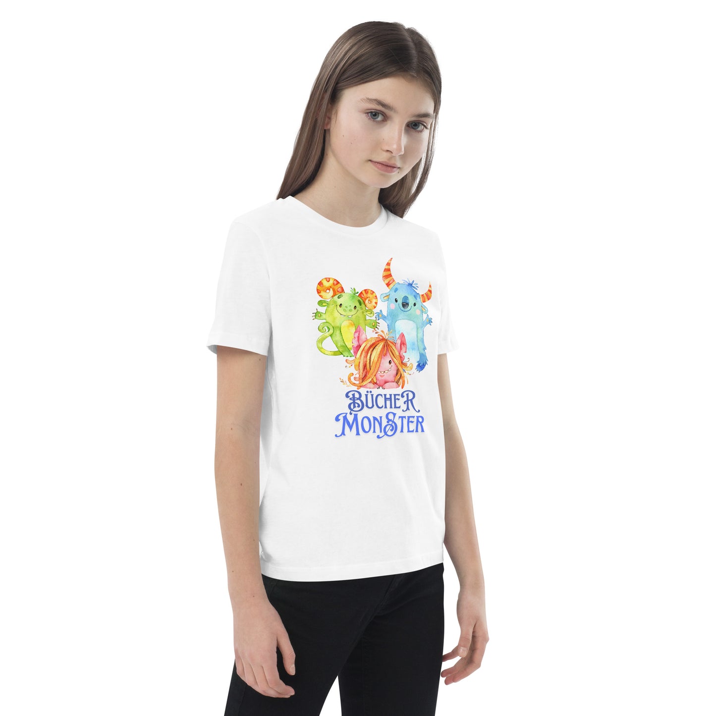 Bücher Monster Bio-Baumwoll-T-Shirt für Kinder Lesemonster