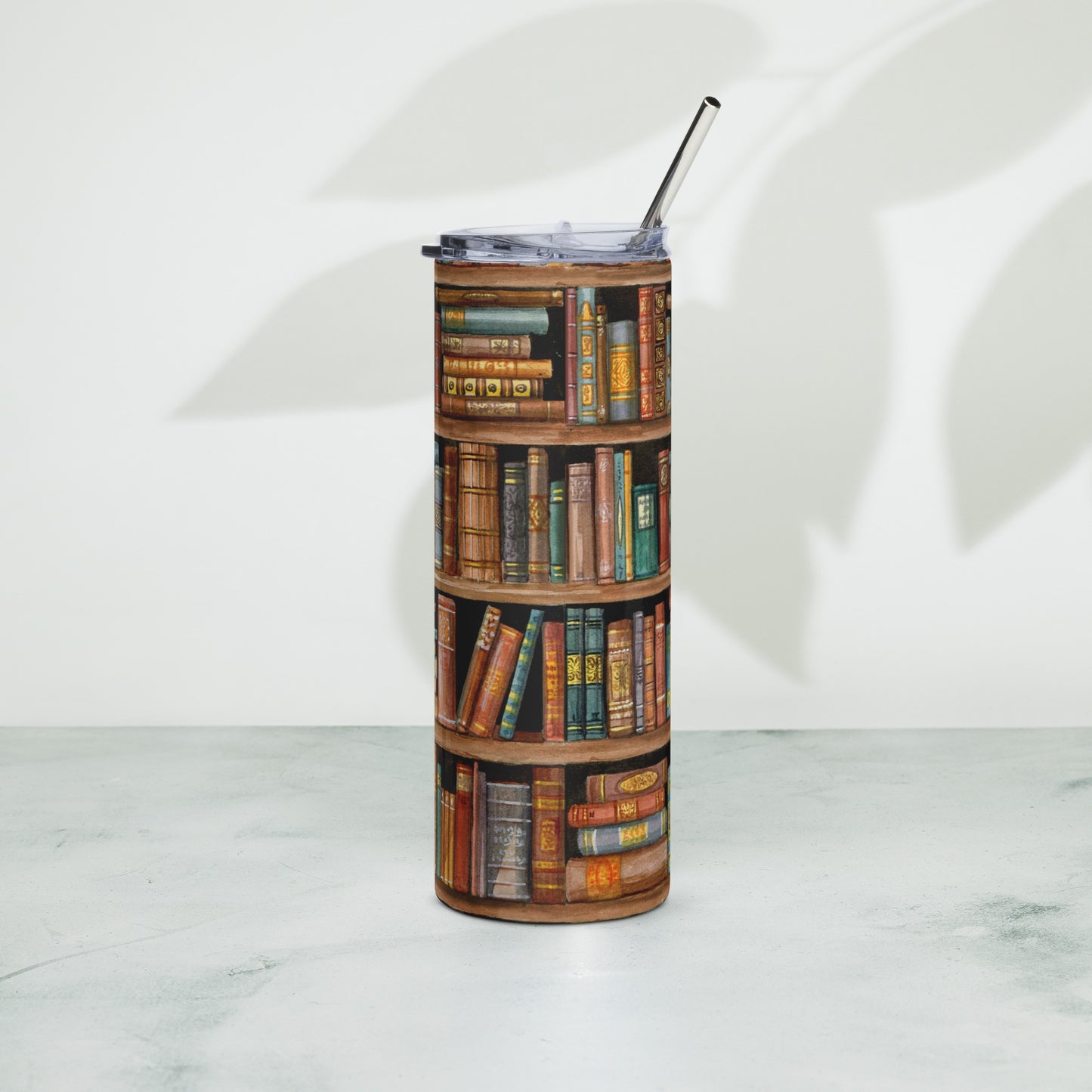 Bücherregal Edelstahlbecher Bibliothek