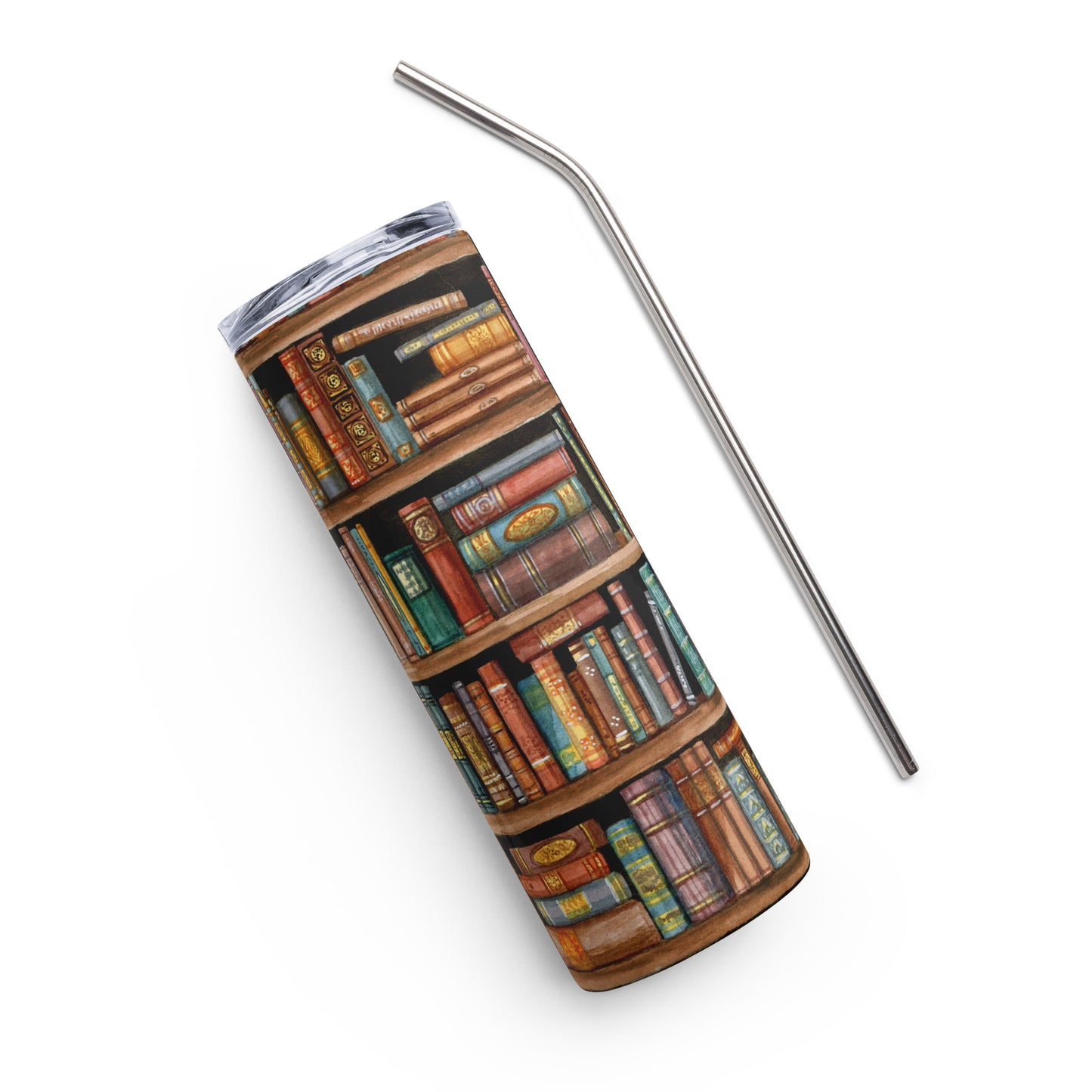 Bücherregal Edelstahlbecher Bibliothek
