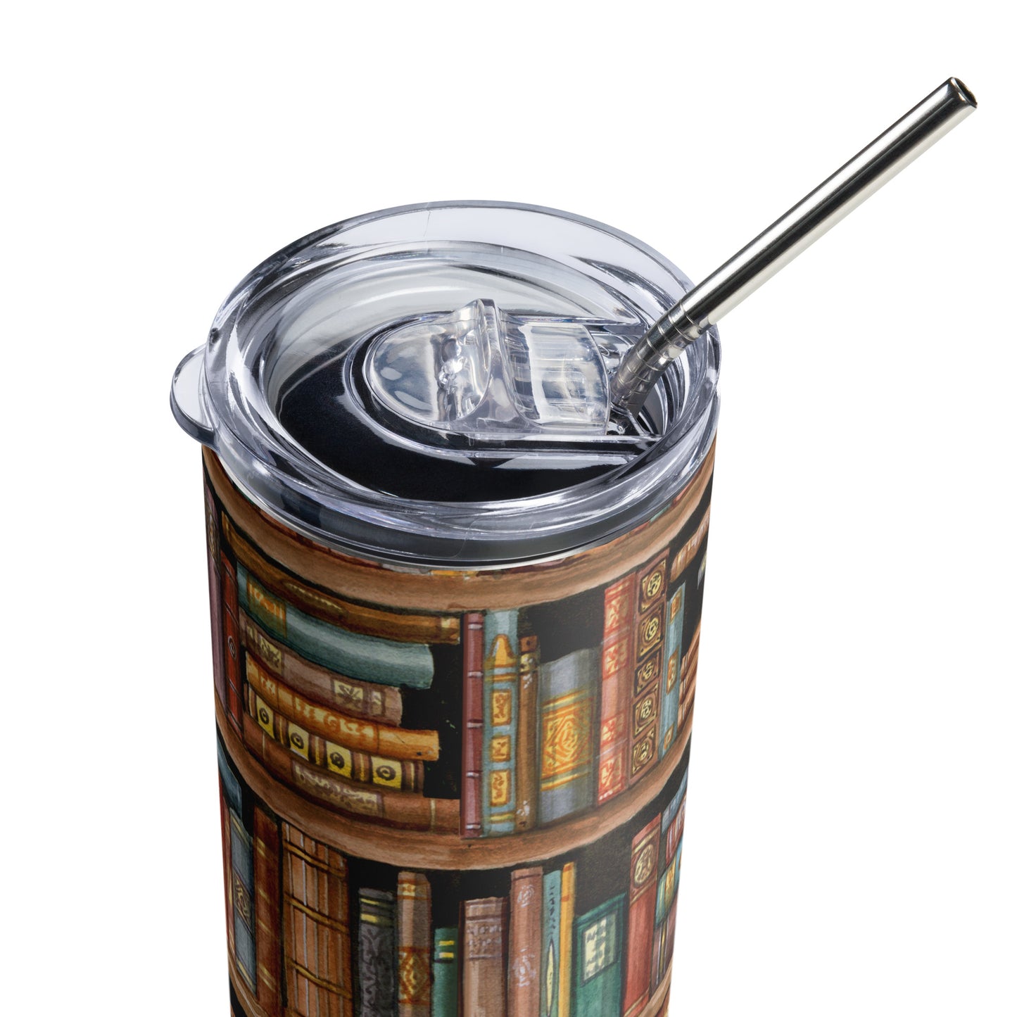 Bücherregal Edelstahlbecher Bibliothek