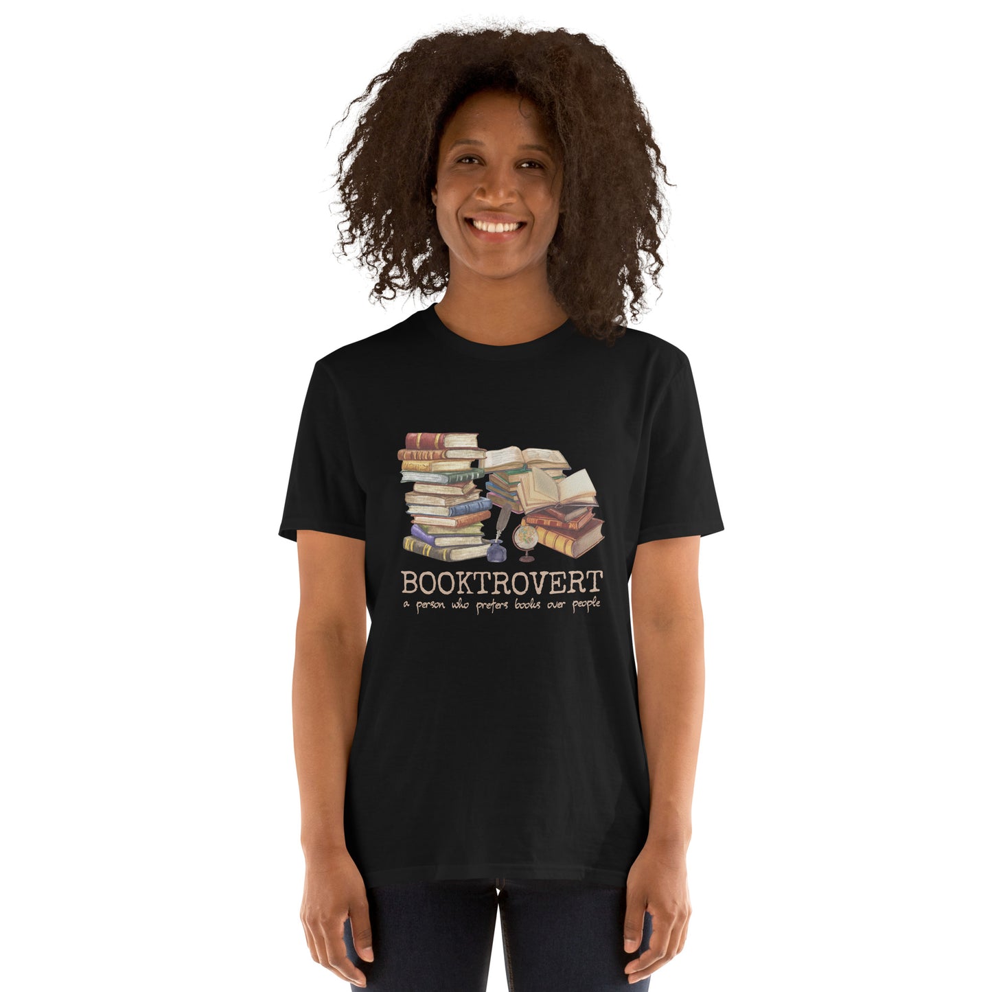 Booktrovert Kurzärmeliges Unisex-T-Shirt für introvertierte Bibliophile