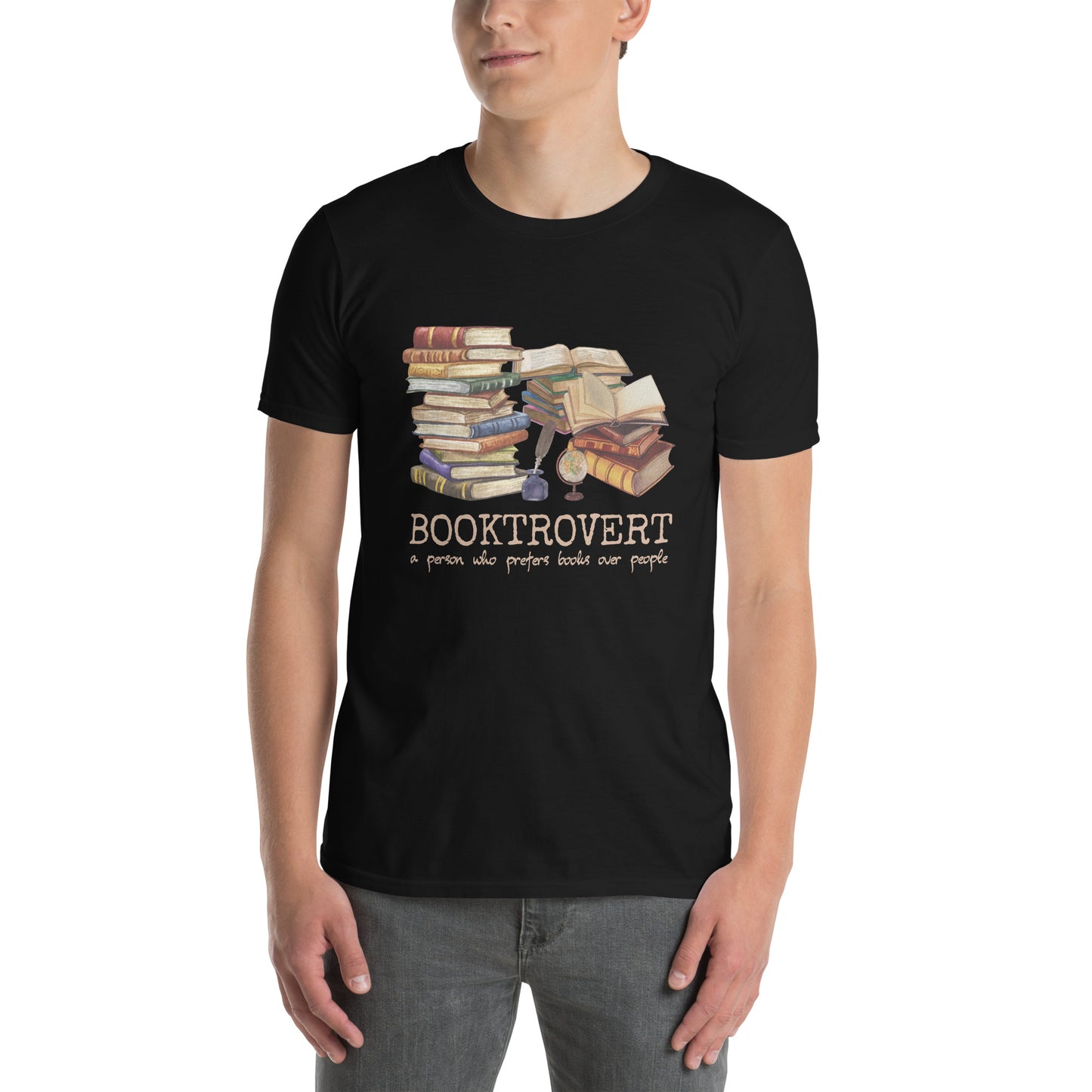Booktrovert Kurzärmeliges Unisex-T-Shirt für introvertierte Bibliophile