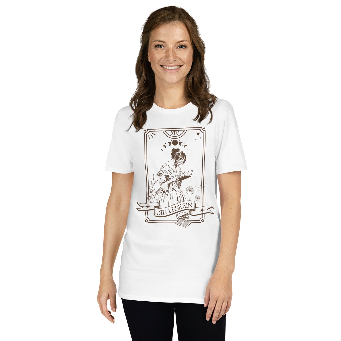 Die Leserin T-Shirt in weiß Tarotkarte