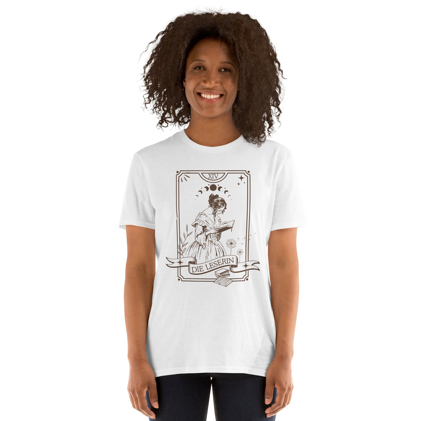 Die Leserin T-Shirt in weiß Tarotkarte