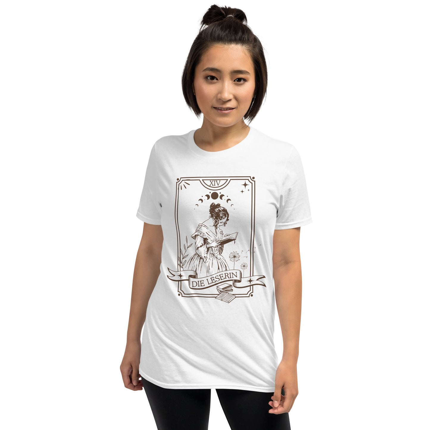 Die Leserin T-Shirt in weiß Tarotkarte