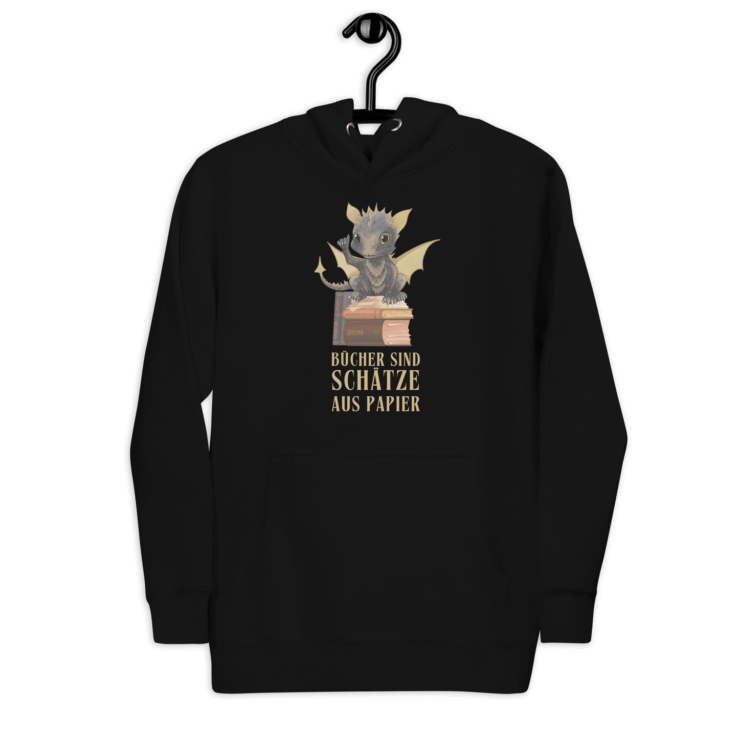 Bücher sind Schätze aus Papier - Bragi der Bücherdrache Hoodie Kapuzenpullover