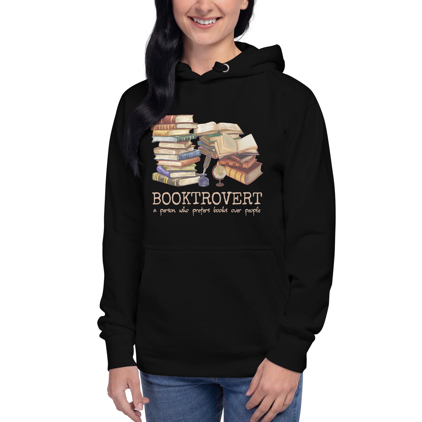 Booktrovert Unisex-Kapuzenpullover für introvertierte Bibliophile