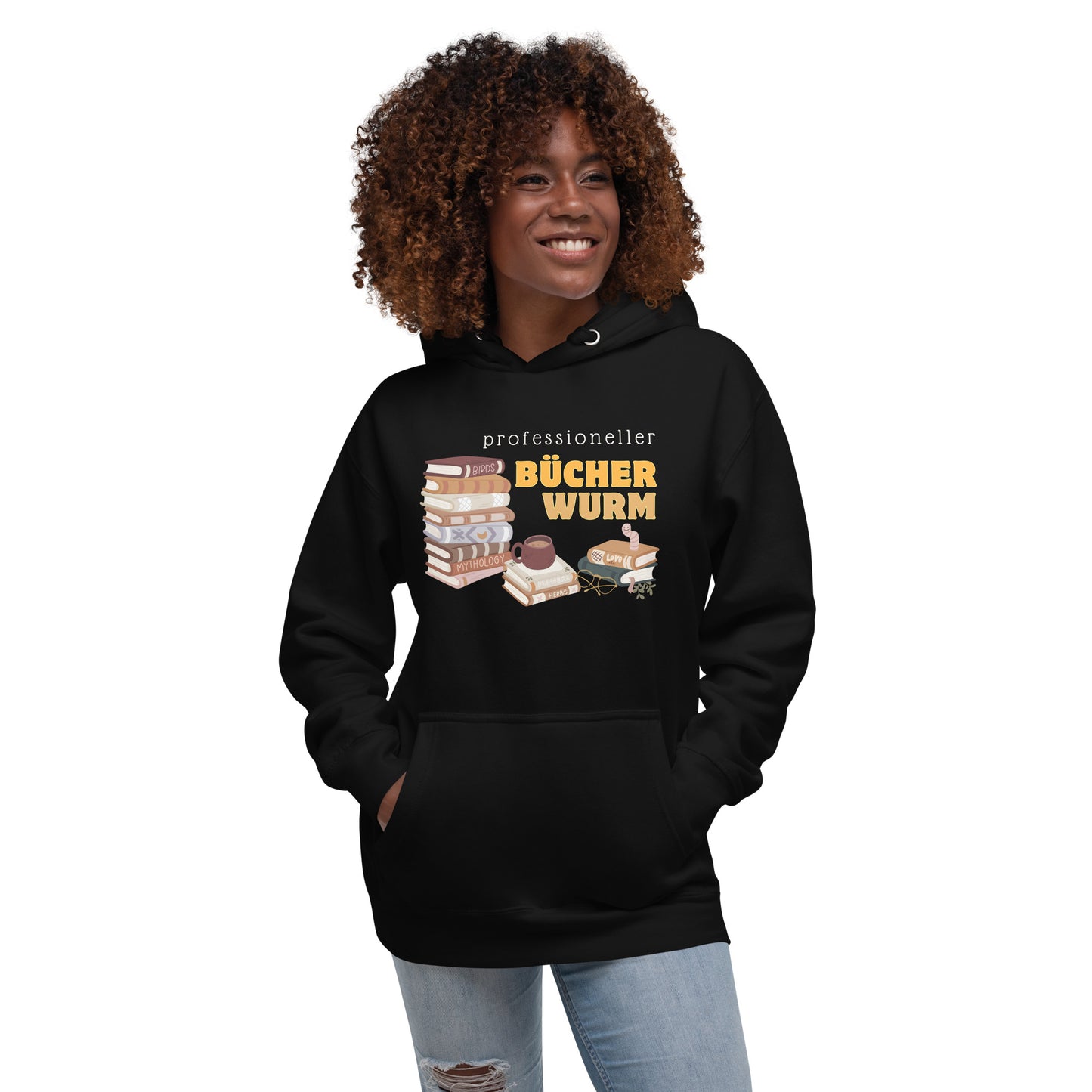 Professioneller Bücherwurm Unisex-Kapuzenpullover