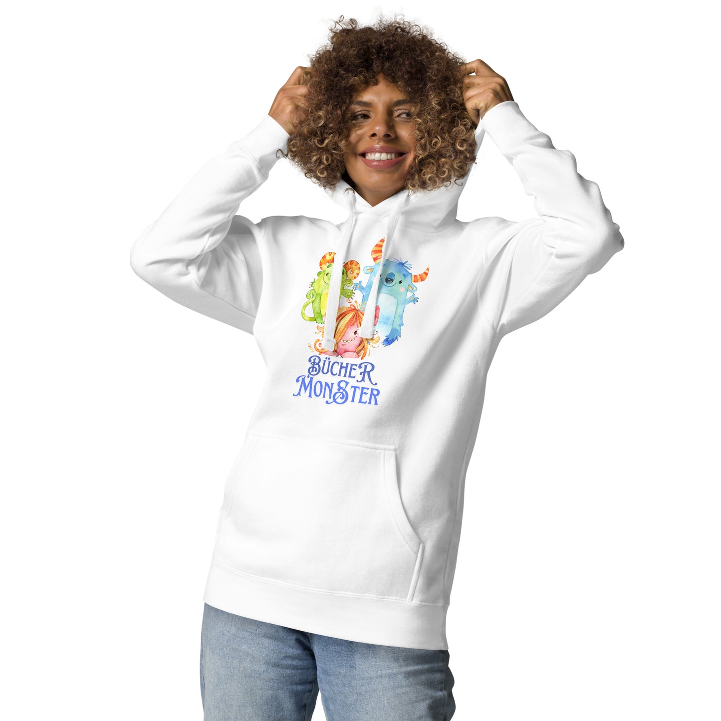 Bücher Monster Unisex-Kapuzenpullover für junge und erfahrene Leser