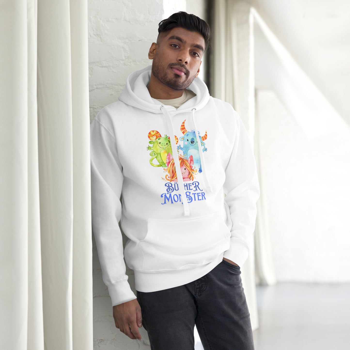 Bücher Monster Unisex-Kapuzenpullover für junge und erfahrene Leser