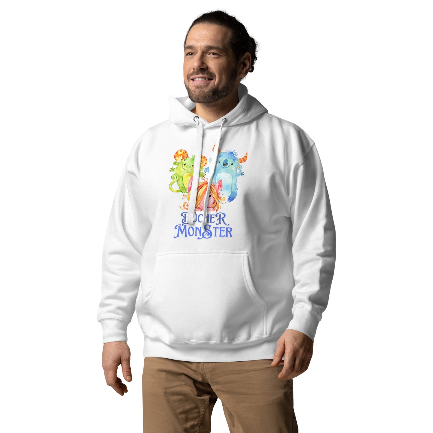 Bücher Monster Unisex-Kapuzenpullover für junge und erfahrene Leser