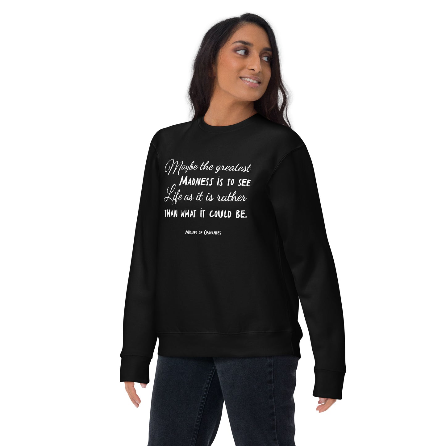 Zitat Unisex-Premium-Pullover Miguel de Cervantes