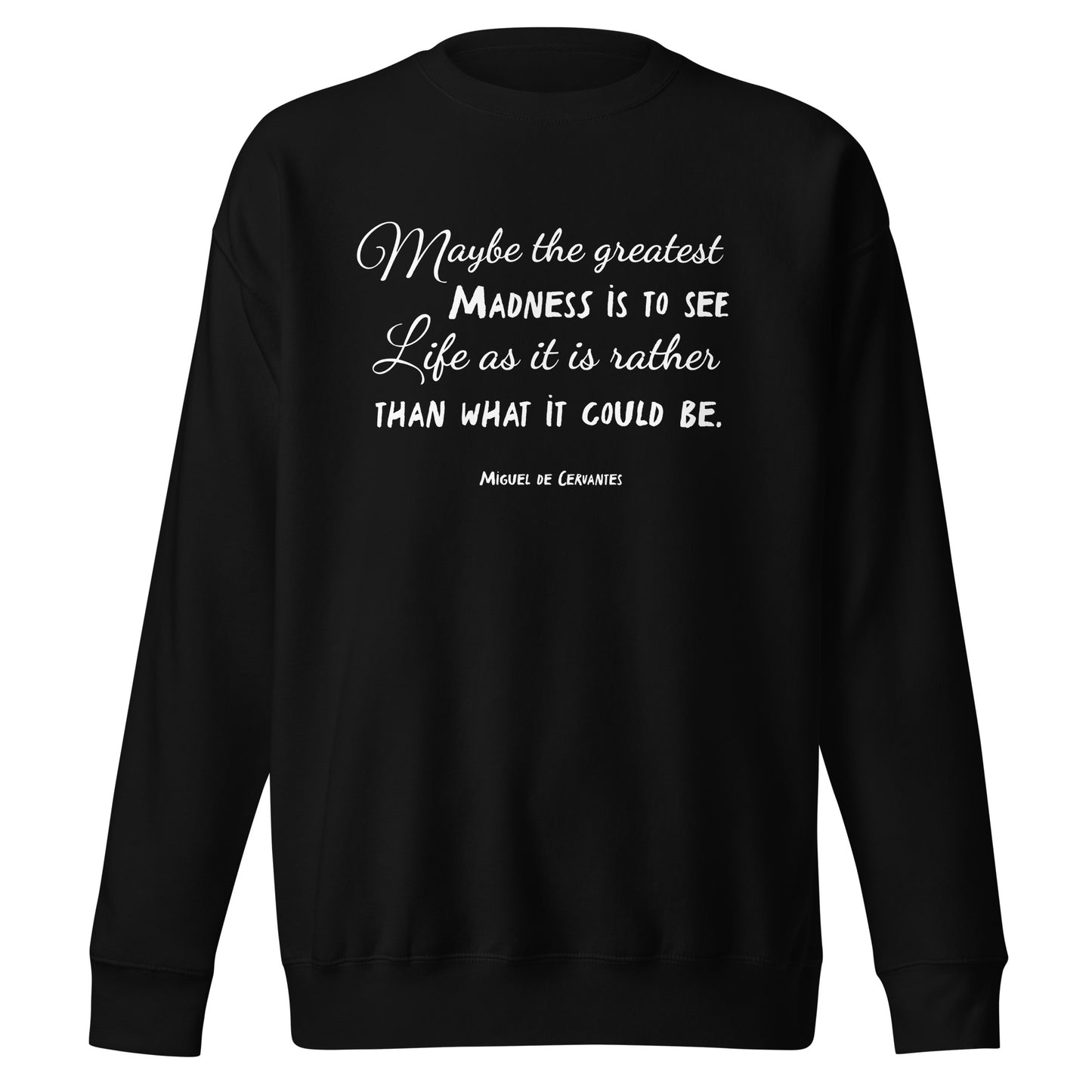 Zitat Unisex-Premium-Pullover Miguel de Cervantes