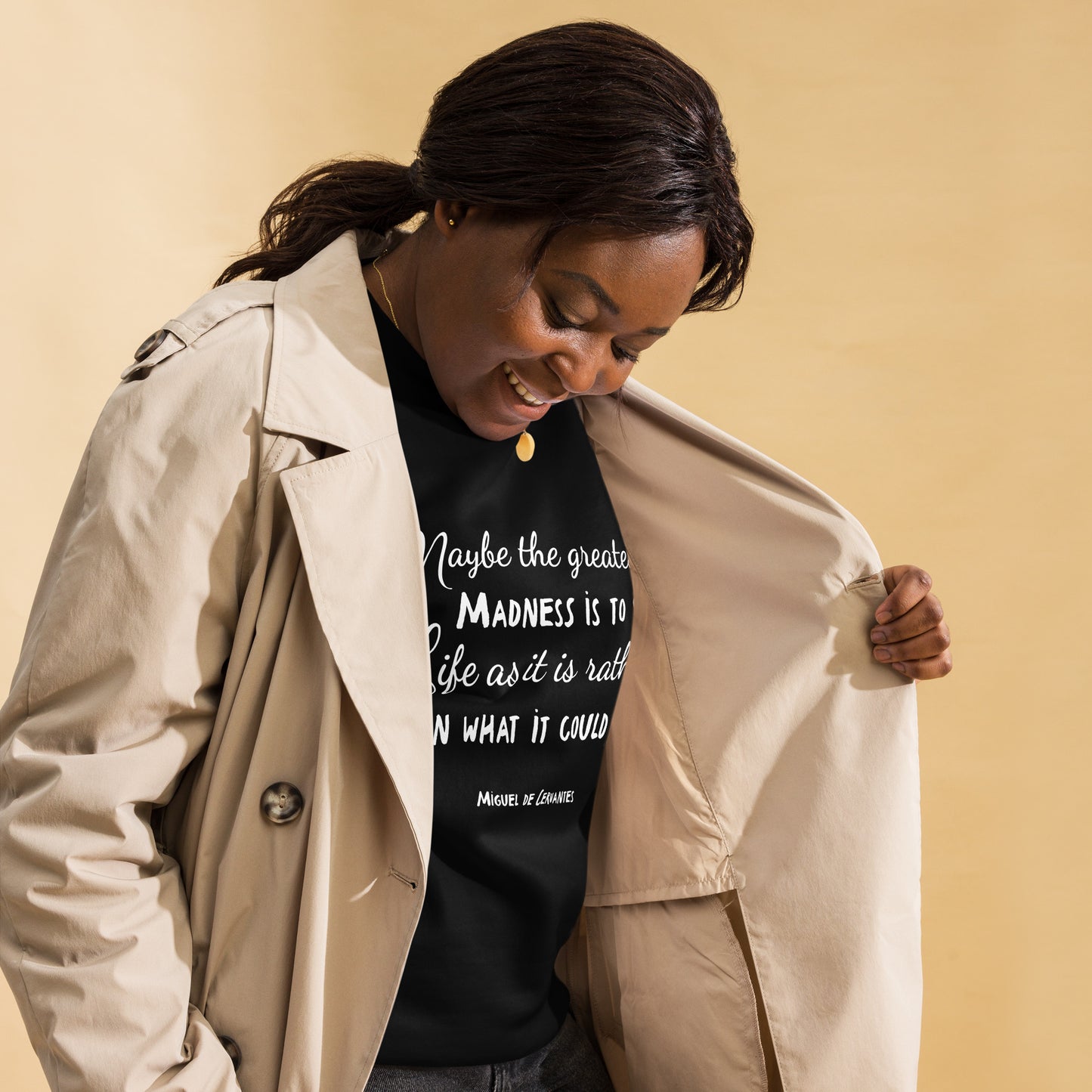Zitat Unisex-Premium-Pullover Miguel de Cervantes