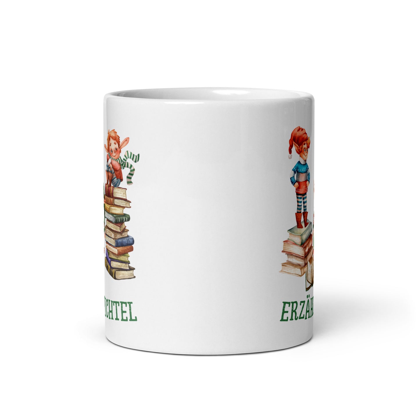Erzählwichtel weiße Kaffeetasse für junge Geschichtenerzähler