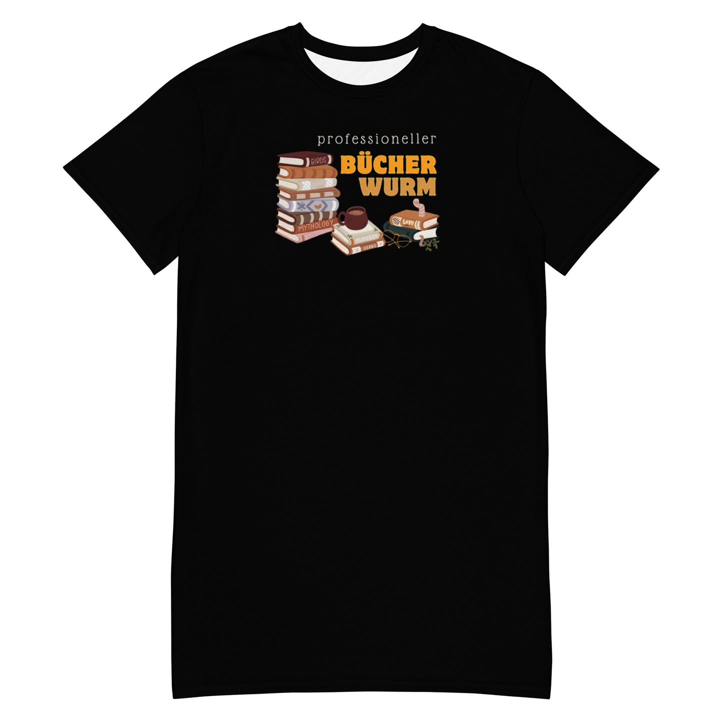 Professioneller Bücherwurm T-Shirt-Kleid für Buchliebhaberinnen