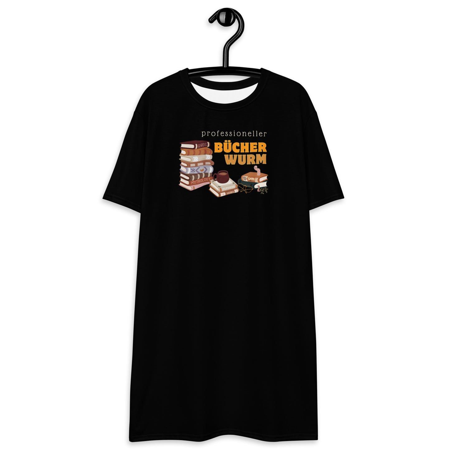 Professioneller Bücherwurm T-Shirt-Kleid für Buchliebhaberinnen