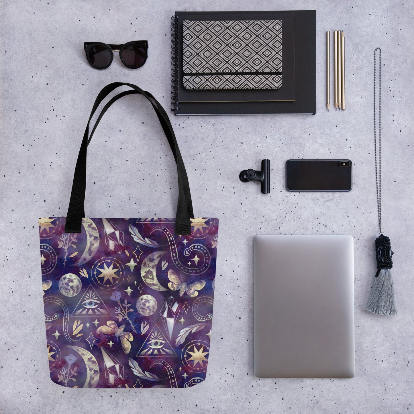Mystische Büchertasche in Lila