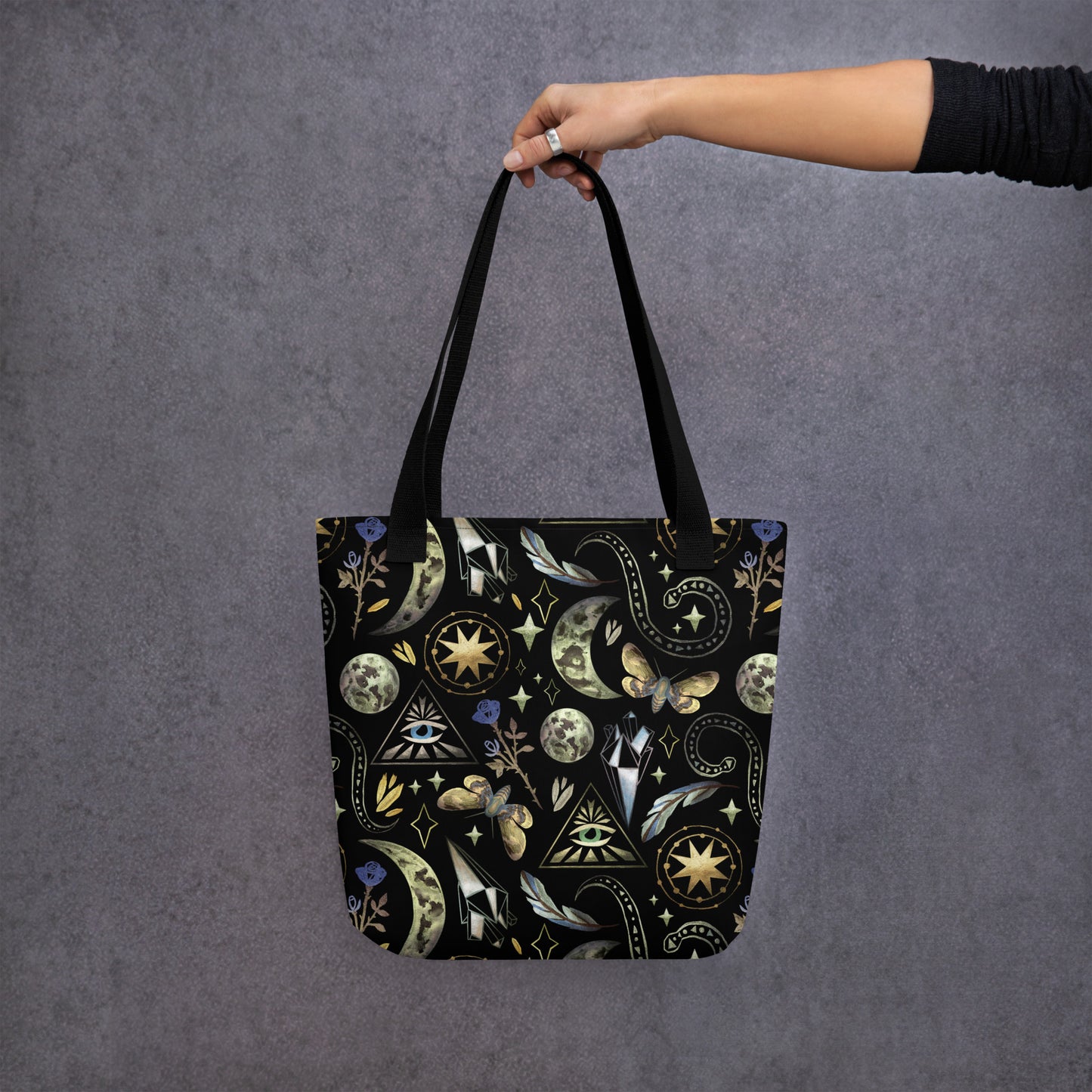 Mystische Büchertasche in Schwarz