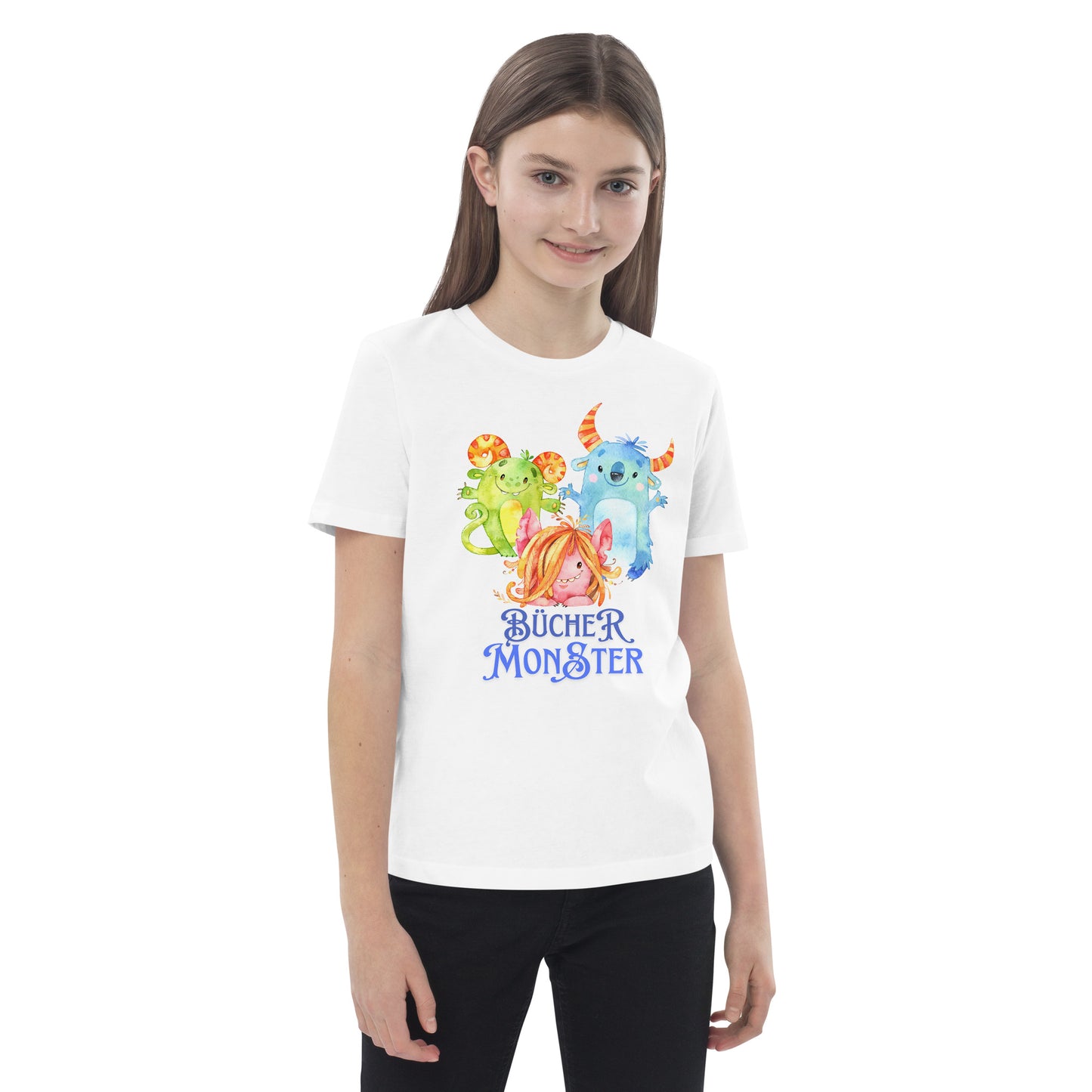 Bücher Monster Bio-Baumwoll-T-Shirt für Kinder Lesemonster