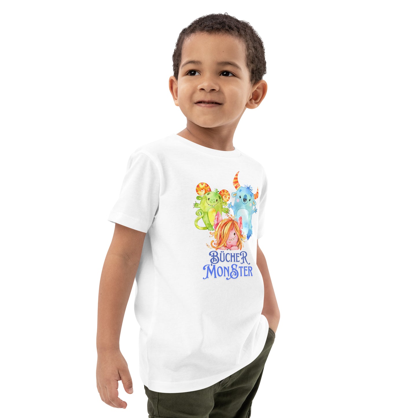 Bücher Monster Bio-Baumwoll-T-Shirt für Kinder Lesemonster