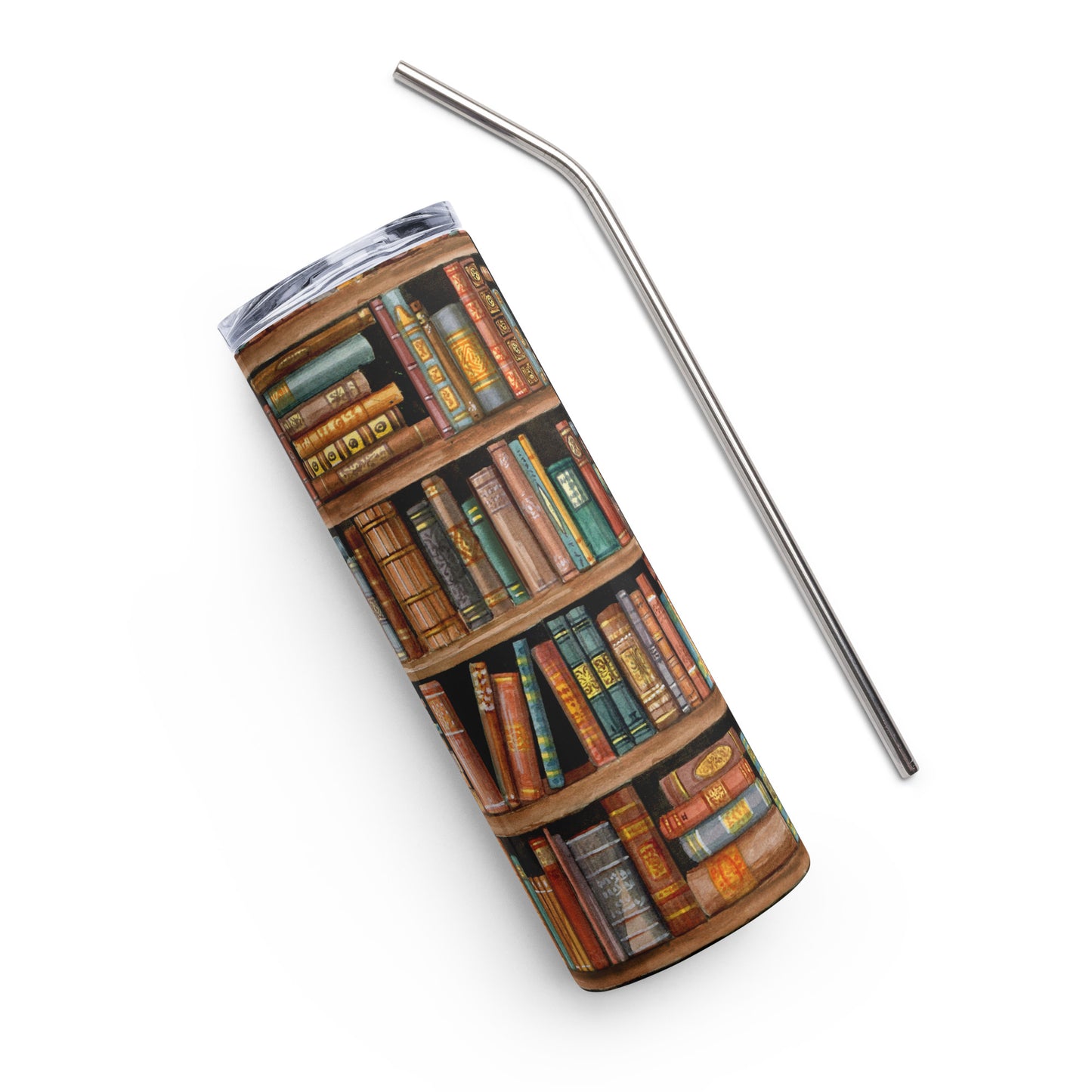 Bücherregal Edelstahlbecher Bibliothek