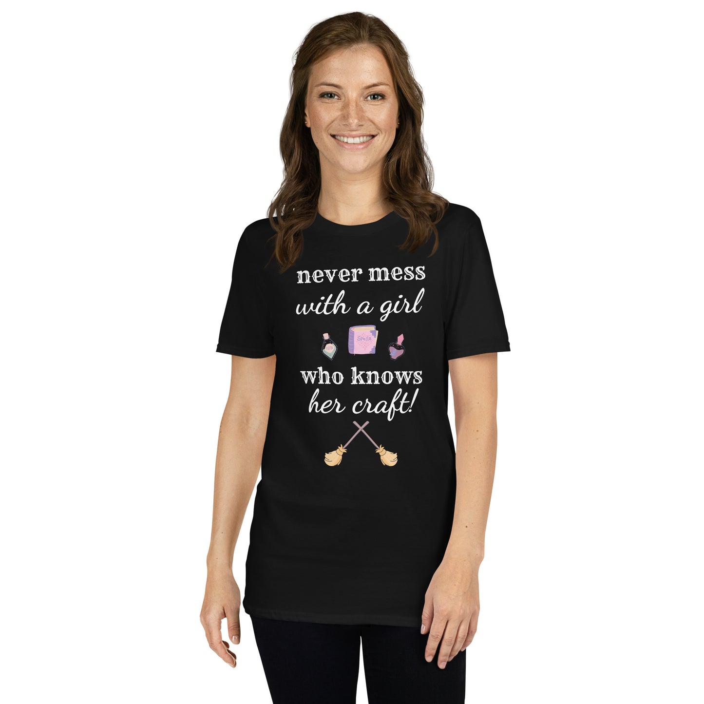 Never Mess With a Girl Hexen-Shirt für Frauen