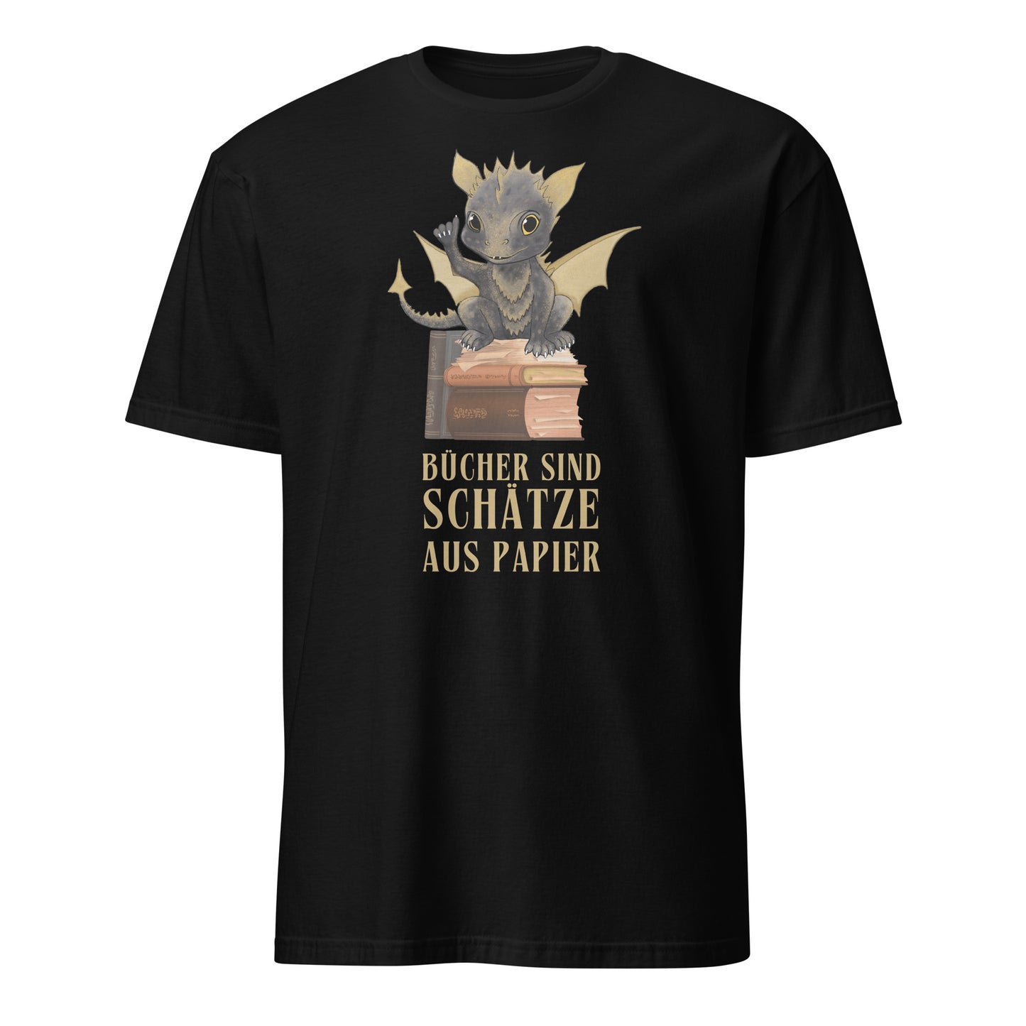 Bücher sind Schätze aus Papier T-Shirt Unisex Bragi der Bücherdrache