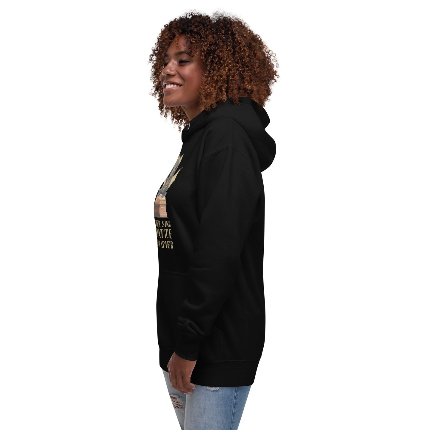 Bücher sind Schätze aus Papier - Bragi der Bücherdrache Hoodie Kapuzenpullover